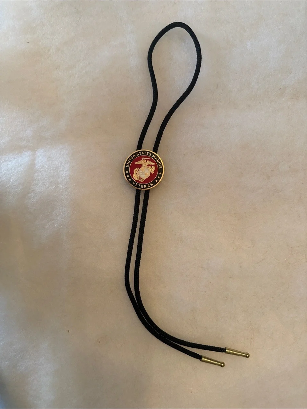 United States Marine Veteran Red and Gold Bolo Tie